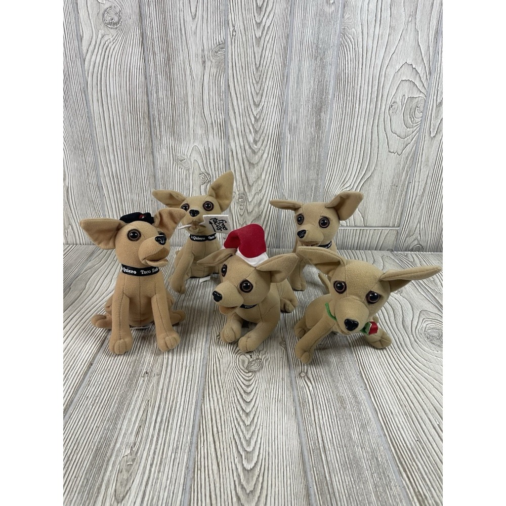 Vintage Taco Bell Chihuahua Plush Toy Lot of 5 Yo Quiero Taco Bell Mascots